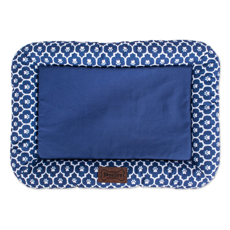 Coussin de treillis à bordure Calton, Grand (l 34 po x P 22 po x H 2 po), Bleu marine