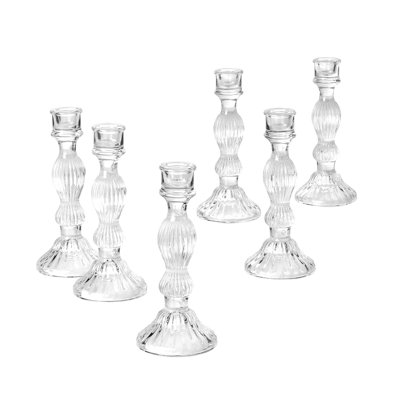 Ensemble de chandelles de table en verre 6 pièces