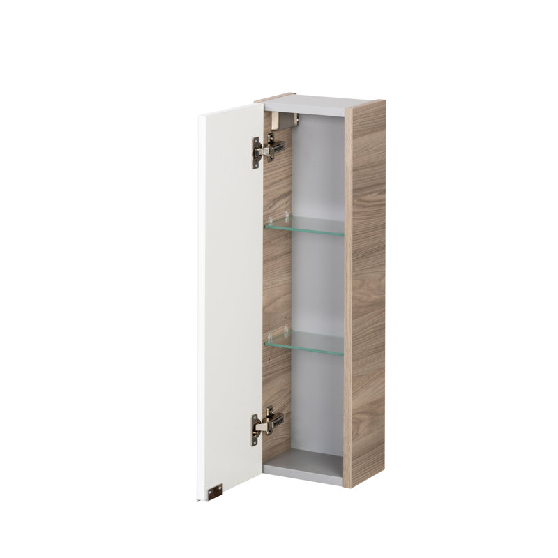 Luxor Wall Bathroom Cabinet, Brown/White, Left