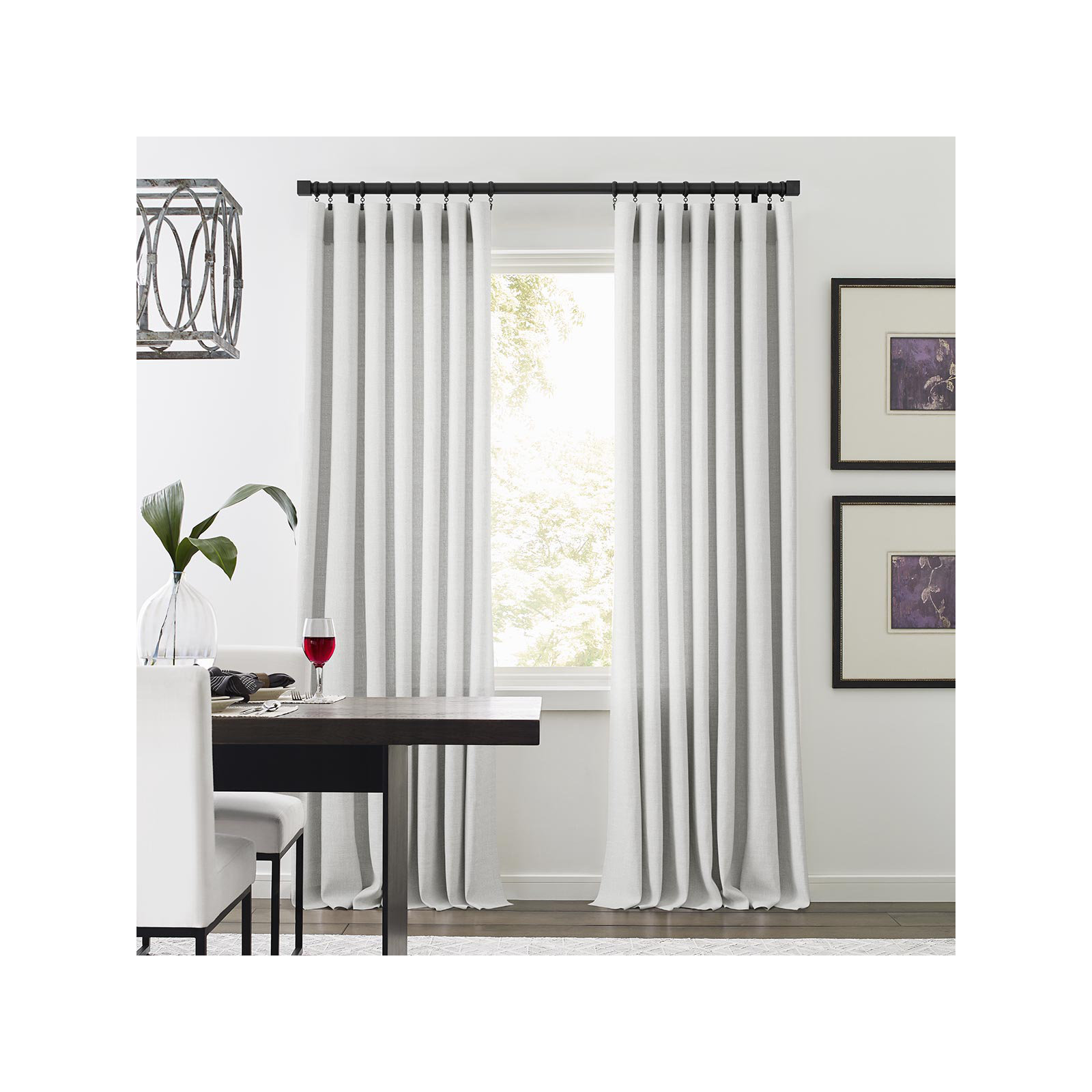 Tecoma Room Darkening Curtain, White, 50" W x 108" L