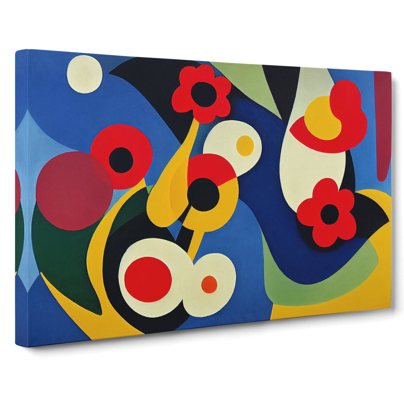 Dramatic Abstract Flowers - Wrapped Canvas Print, 35cm H x 50cm W x 3cm D
