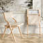 Foldable Wooden Chairs Of 2, Woven Seat And Back, Indoor Stackable For Kitchen Dining, Natural Colour, Blend With Modern Home Decor 2 - Piece Dining Room, Toned Finish, Bohemian Style