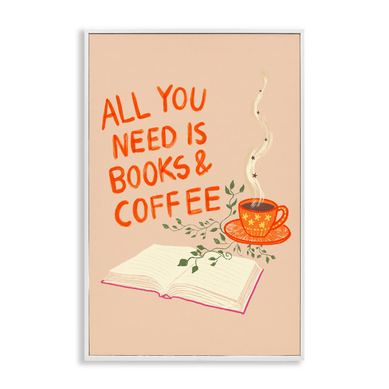 Giclée encadrée «Need Needs & Coffee» par Florentina Dolci, H 18 po x l 12 po, Estampe numérique encadrée blanc bord de mer