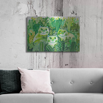 Art mural en métal Red Barrel Studio «Chlorophyl Mohito Cats» par Oxana Zaika
