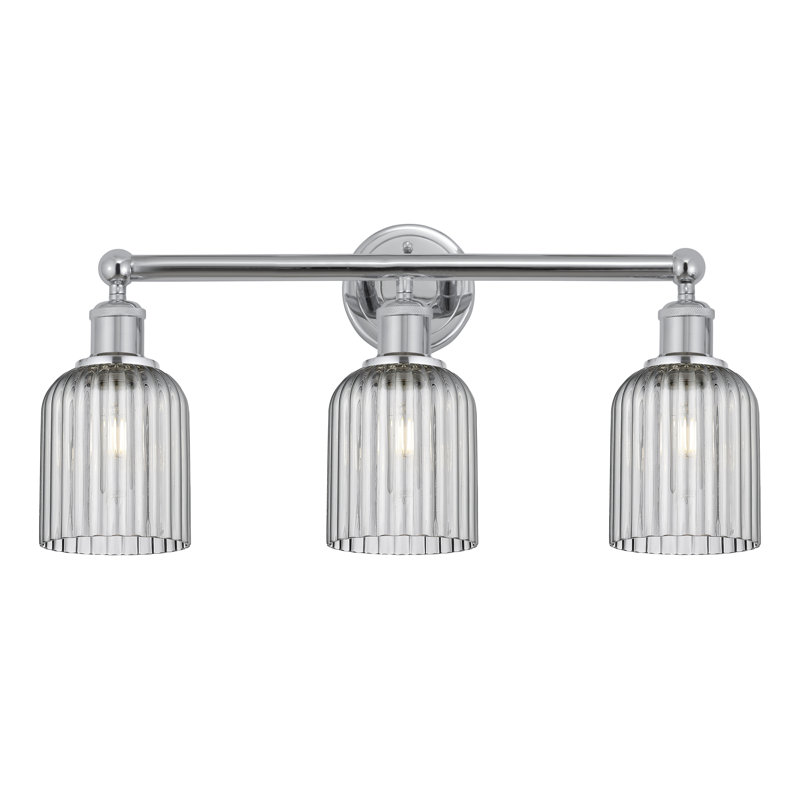 Abat-jour de salle de bain 3 lumières Edison Northgate, Chrome poli, Gris fumée
