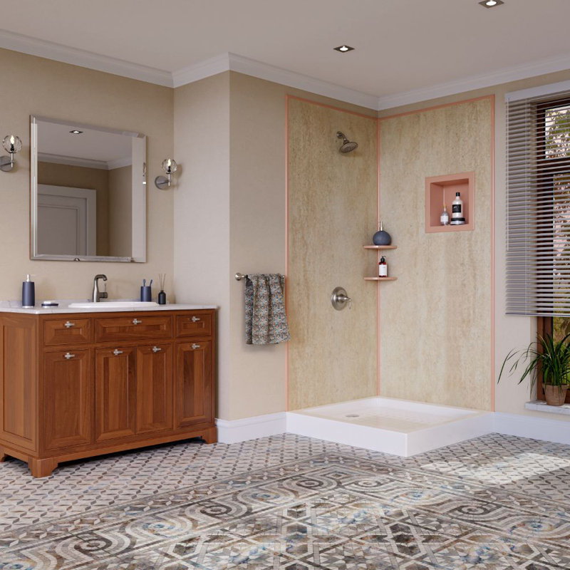 Paroi de douche à deux panneaux H 96 po x P 48 po