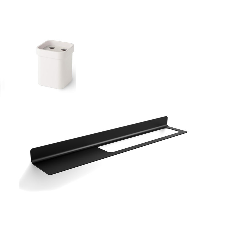 Ensemble de quincaillerie de salle de bain 2 pièces Seta, Noir mat