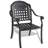 5 Black Patio Furniture With Cast Aluminum And Cushions - 4, Rustproof, Weather , Supportive Structure Cushions, Black, Seats 4, Rust-, , Stackable For Outdoor Area-450809674