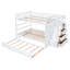 Lit superposé double au-dessus de double avec gigogne simple et escalier, blanc-1247181674