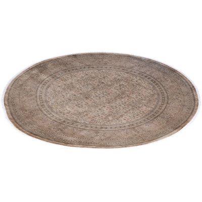 Overdyed Hand-Knotted Wool Modern-Contemporary Beige Area Rug 8' 1" x 8' 1"