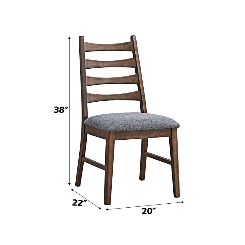 Ensemble de 2 chaises d'appoint en bois, Gris foncé