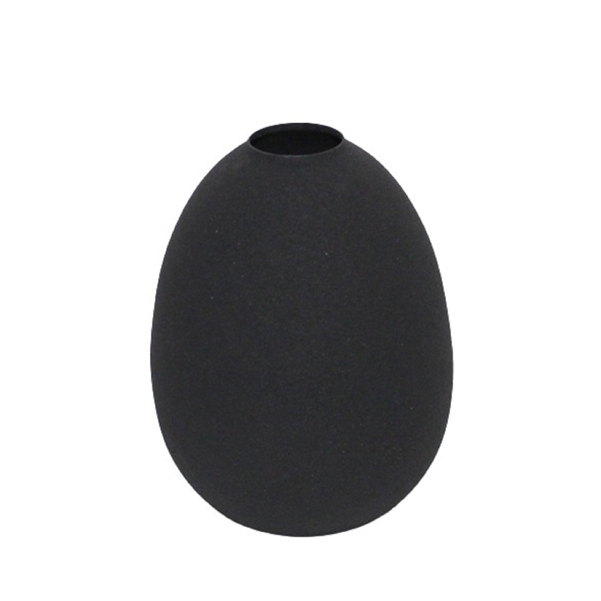Jenny Aluminum Table Vase, Black, 6.25" H x 5" W x 5" D