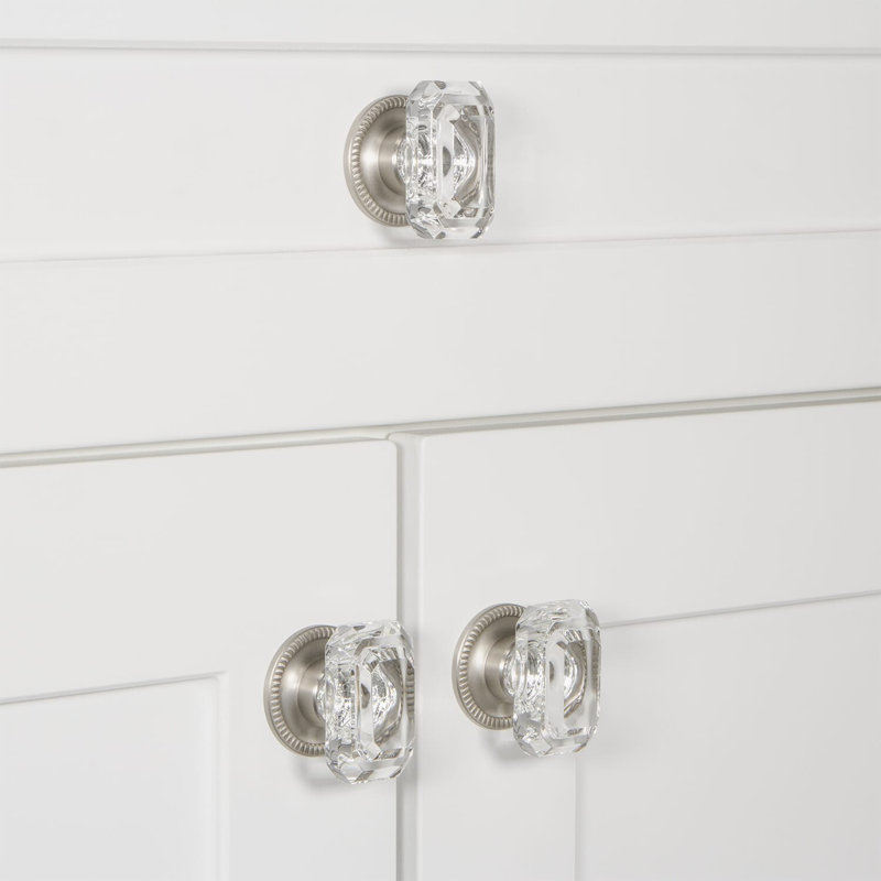 Baguette Rectangular Knob, Satin Nickel