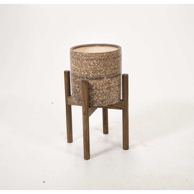 Kulik Ceramic Pot Planter, Walnut