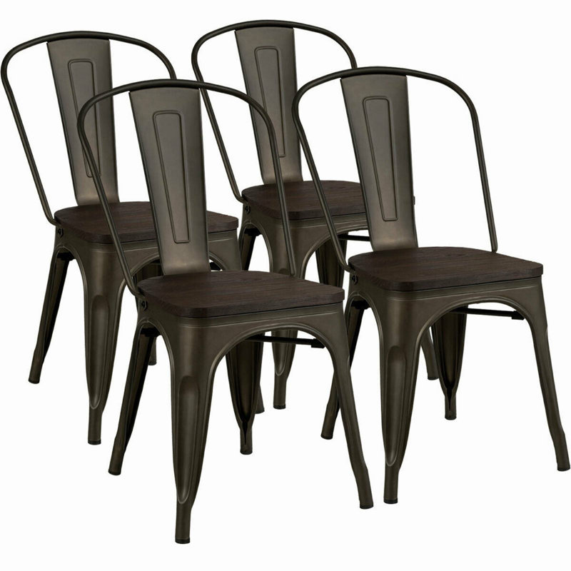Galway Stacking Side Chair, Dark Brown/Black