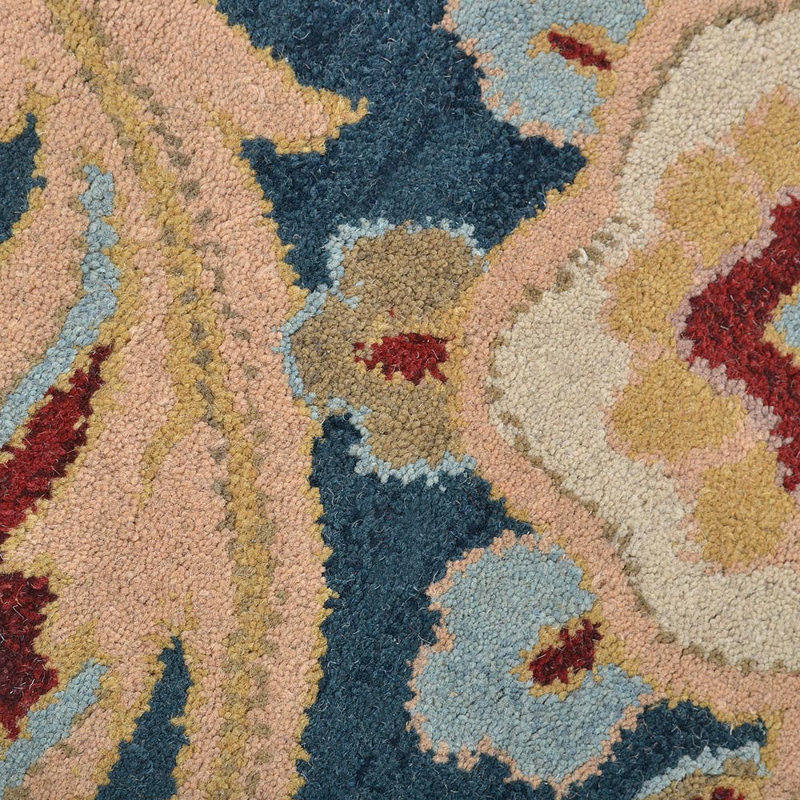 Akain paisley HAND TUFTED WOOL ECO-FRIENDLY AREA RUGS - Octagon | Blue Color | Floral Design | Area Rugs for Living room, Bedroom