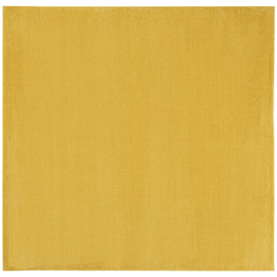 7' X 7' Yellow Square Non Skid Indoor Outdoor Area Rug