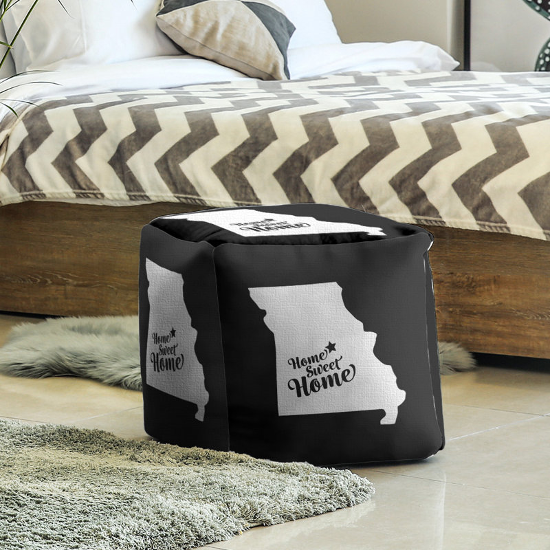 Repose-pieds cubique pour villes jefferson home, Noir