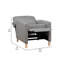 Fauteuil inclinable manuel Tory, gris clair, bois brun naturel