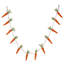 Artificial Carrot Garland. The garland length measures 6 feet in length and the carrots measure 6.5" tall and 1.5" wide.