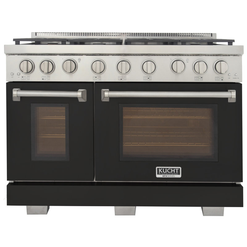 Kucht 48'' W Free Standing Range, Natural Gas, Black