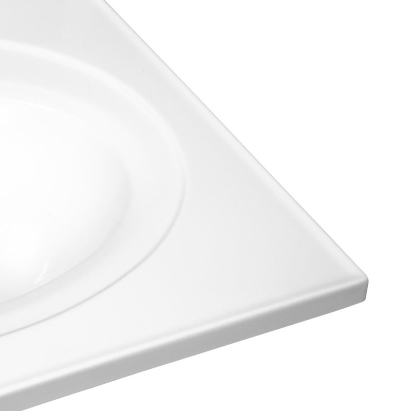 Cultured Marble Vanity Top with Backsplash, 4" Centers, Solid White
