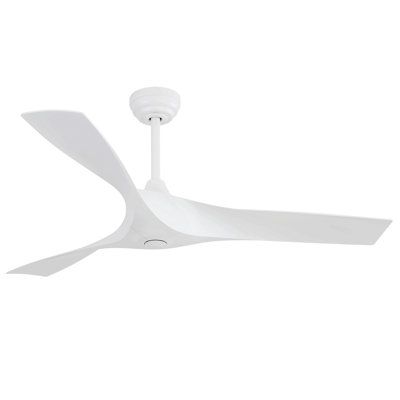 Ventilateur de plafond 52 pouces sans lumière, ventilateur de plafond à 3 pales avec moteur à courant continu réversible à 6 vitesses pour le salon, la chambre à coucher