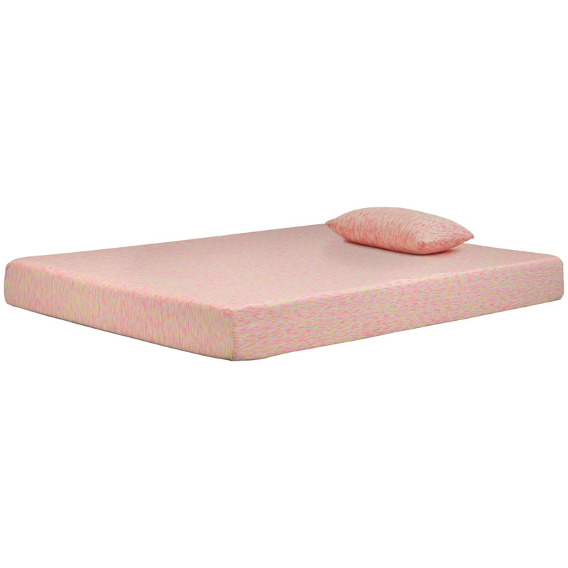 Full Pink Innerspring Mattress with Boxspring and Pillow