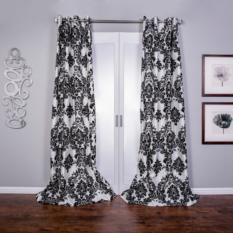 Martines Semi Sheer Curtain Single Panel, 54" W x 96" L, White