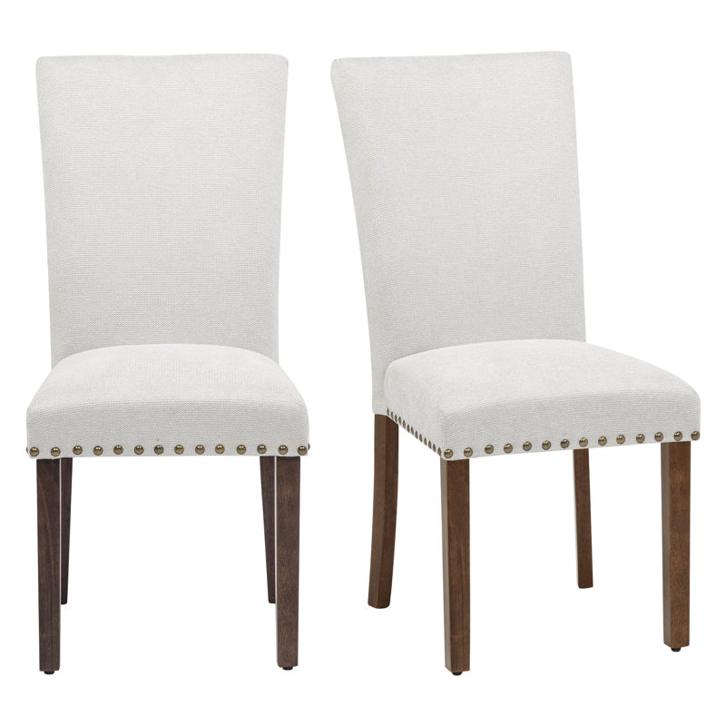 Chaise de salle à manger en lin / polyuréthane H 20 po, chaise d'appoint Parsons à dossier haut, Beige