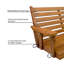 Balancelle en bois, siège ergonomique, balancelle avec chaînes suspendues et ressorts de 7 mm-2086519896