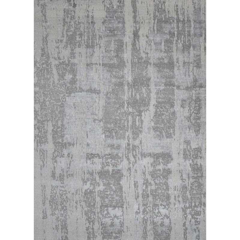 Tapis ivoire et argent noué à la main de haute qualité, Rectangle 2 pi x 3 pi