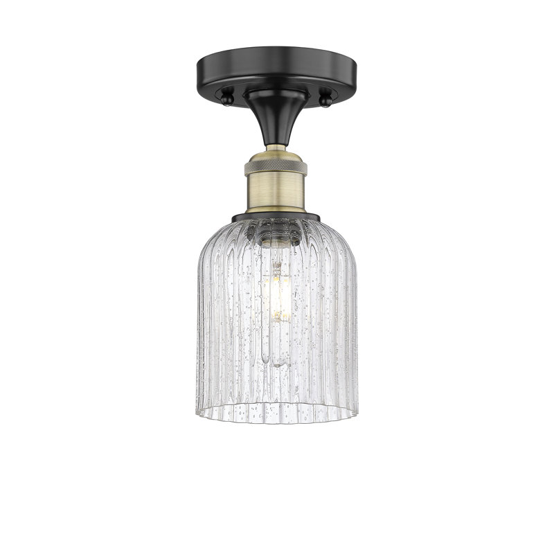 Edison - Adriena - Plafonnier semi-encastré 5 "1 lumière, Laiton antique noir, Grainé