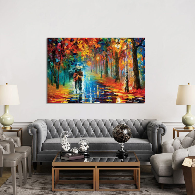 Autumn Hug by Leonid Afremov - Wrapped Canvas Gallery-Wrapped Canvas Giclee, 152.5 cm H x 101.5 cm W