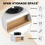 Meuble-lavabo flottant avec lavabo vasque noir veiné blanc et tablette ouverte-129374061