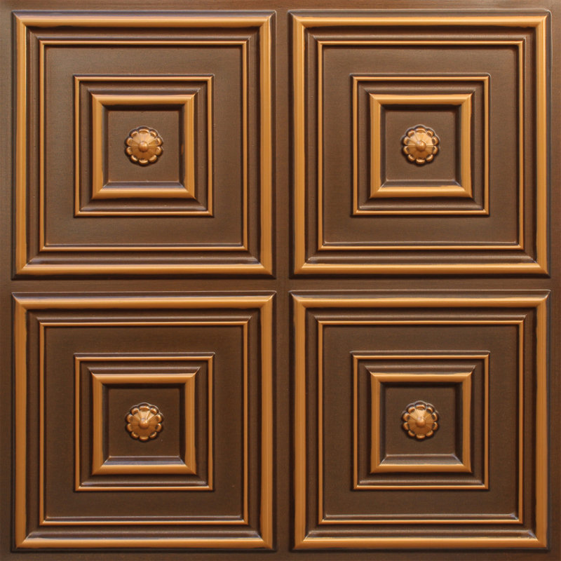Carreau de plafond en PVC 2 pi x 2 pi Falkirk Perth, Or antique