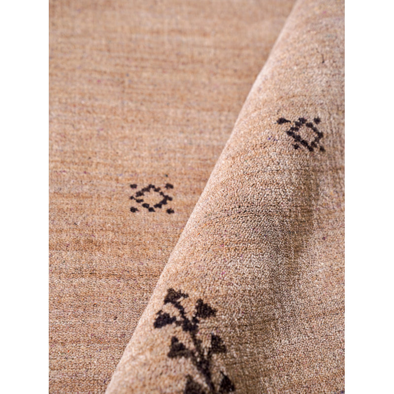 Ownby Hand Knotted Loom Wool Eco-Friendly Area Rugs - Rectangle, Camel Brown Color, Contemporary Modern Design, High Pile Thick Handmade Anti Skid Area Rugs for Living Room, Bed Room