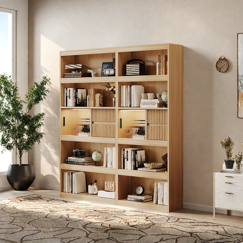 Bibliothèque américaine de style minimaliste, Burlywood
