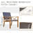 Patio Bistro Set 3 Pieces With Wood Grain Aluminum Wicker Padded Porch Chairs,Coffee Table,Outdoor Conversation Set With Beige Waterproof Pillows