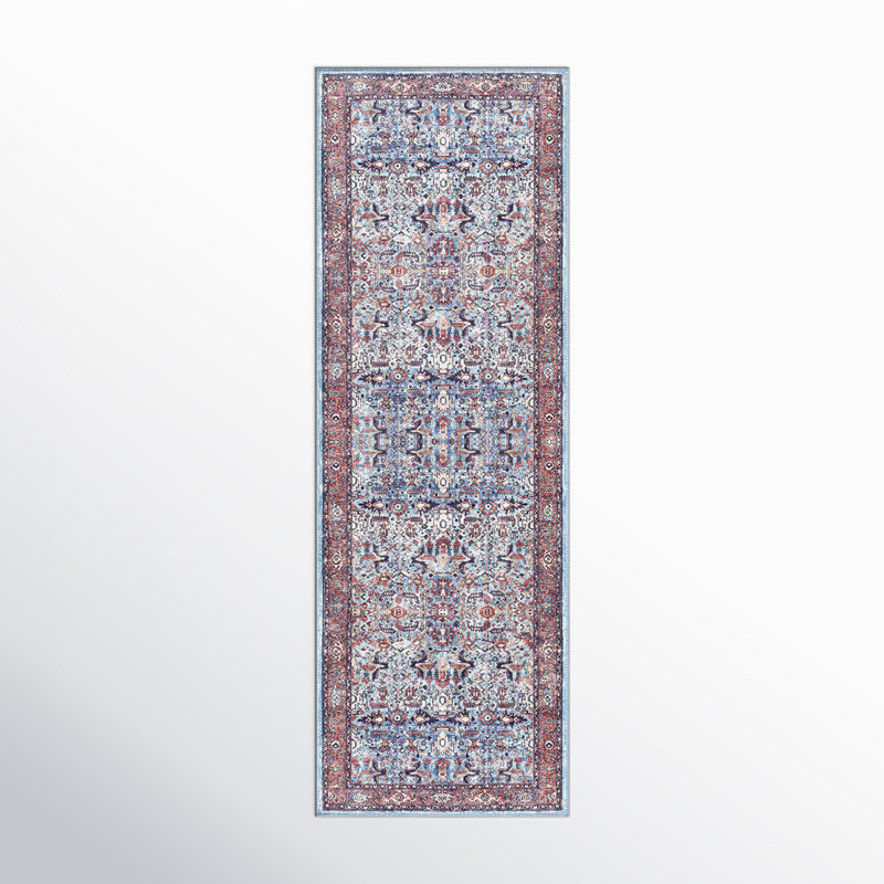 Tapis denim / brun / beige Analysa, Tapis de couloir 2 pi 7 po x 12 pi