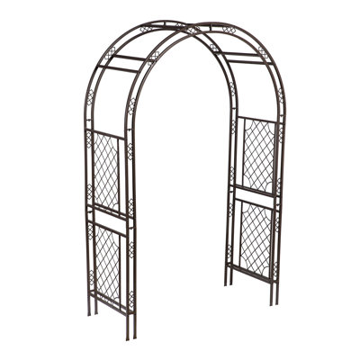 Metal Garden Arbor With Lattice Pattern