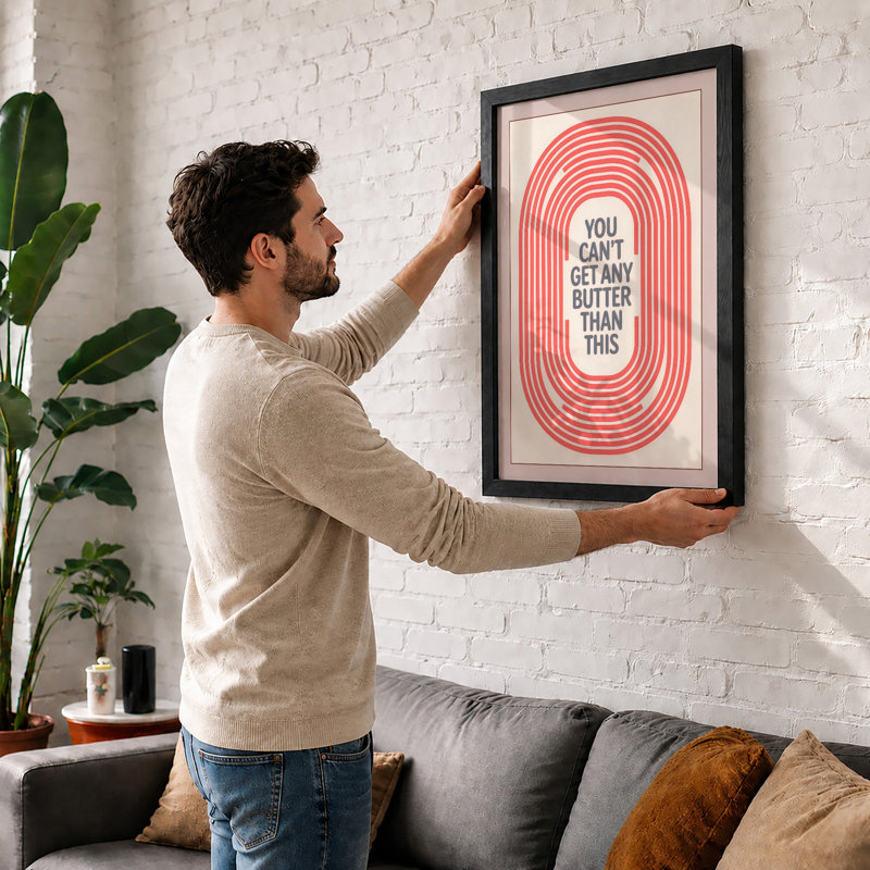 Butter Than This Retro - Framed Print, A2 - 59.4 x 42.0 cm, Unframed