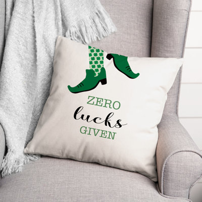 Zero Lucks Given 16X16 Spun Poly Pillow