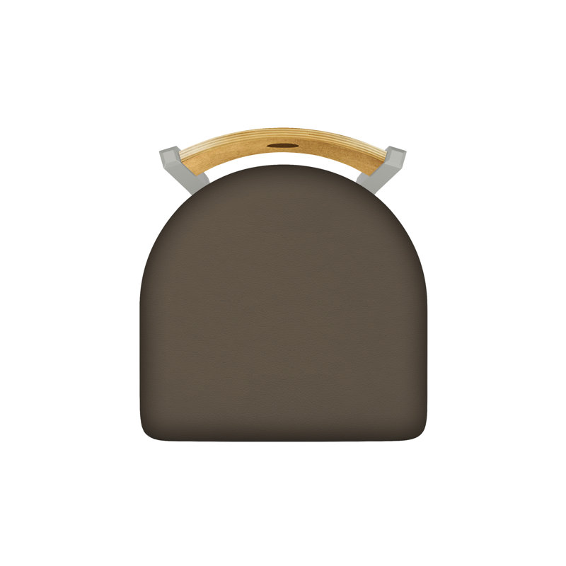Tabouret pivotant Voltaire, Chêne naturel, Nickel anodisé, Siège Canter Earth / dossier moyen en érable