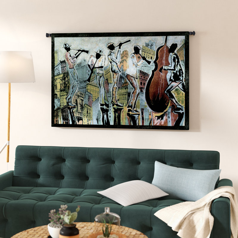 Tapisserie abstraite "Jazz Reflections I"