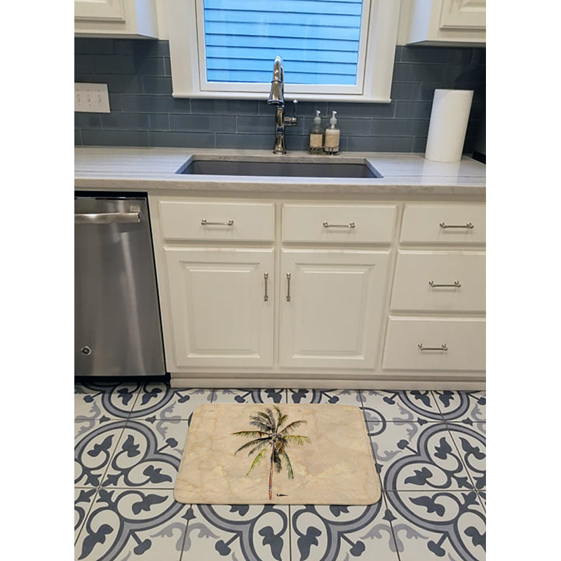 Tapis pour salle de bain en mousse à mémoire palm tree Bellamira