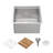 Whitehaus 18" Undermount Single Bowl 16 Gauge Brushed Stainless Steel Workstation Sink With Accessories-122849364
