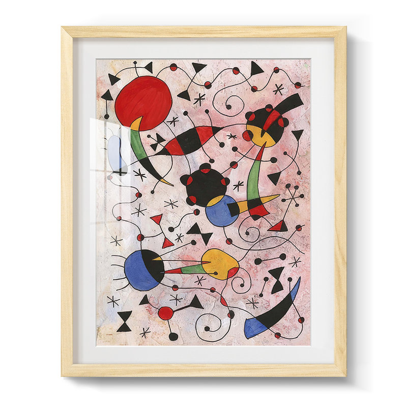 " Miro Memoirs I ", White, Natrual Framed Paper