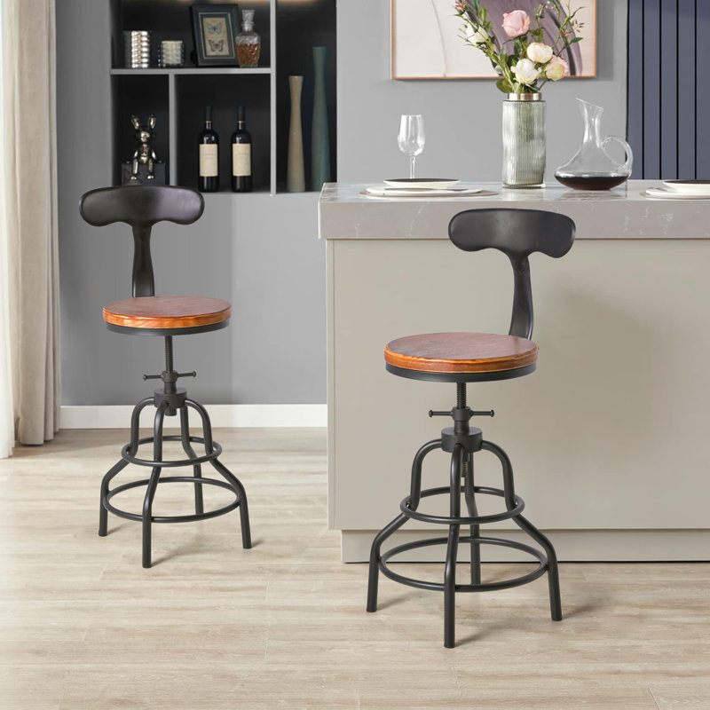 Jaykon Swivel Adjustable Height Counter Stool with Metal Frame