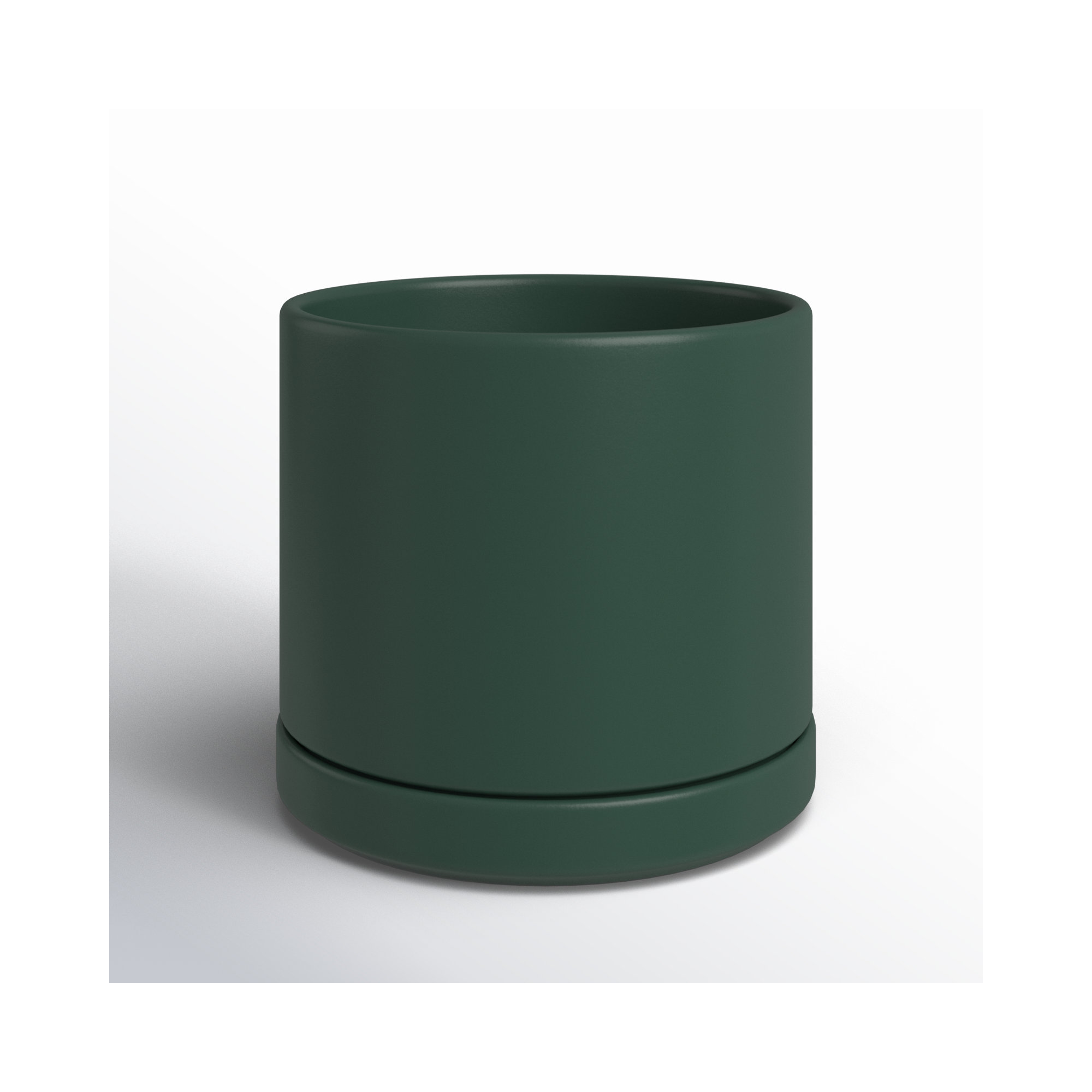Cheryl Handmade Ceramic Pot Planter, Forest Green, 11.5" H x 12.5" W x 12.5" D